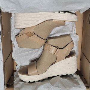 Sorel Beige and Cream Women's Wedge Sandals